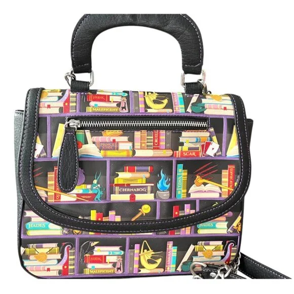 Loungefly Disney Villains Library Bookcase Crossbody Purse Satchel - RARE - LRT - Picture 4 of 8